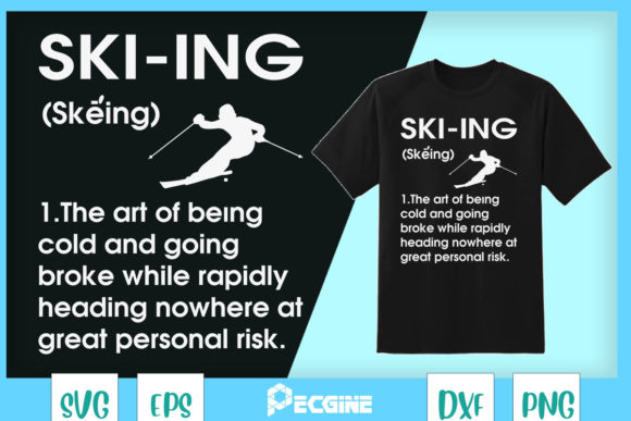 A Funny Skiing Graphic for T-Shirts & Craft Projects