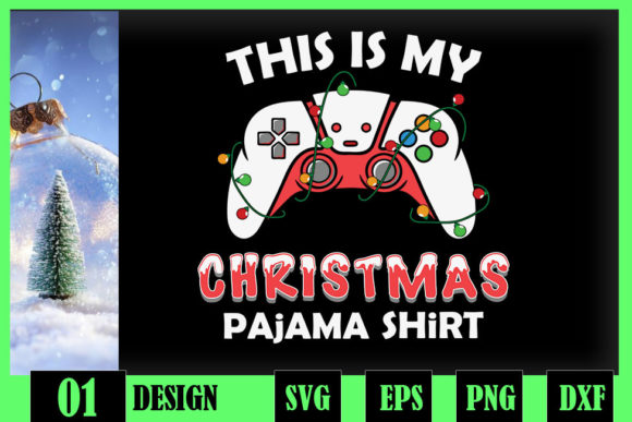 Christmas Pajama Gamer Controller: A Graphic Asset for Crafts & Content