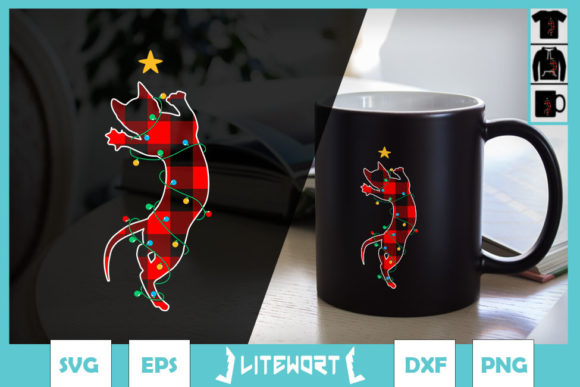 Crafting a Festive Mood: Christmas Cat Plaid Tree Graphics