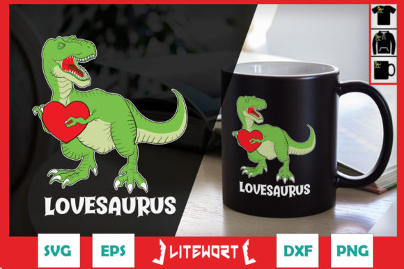 Dinosaur T Rex Valentine Graphics for Crafty Kids