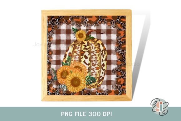 Pumpkin Leopard Sublimation PNG: Graphics for Print Templates