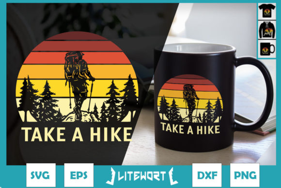 Take a Hike Retro Hiking Graphic for Craft Projects